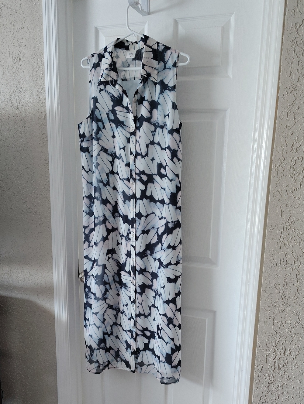 CAbi “Cloudy Sky” Shirt Dress Medium 5382